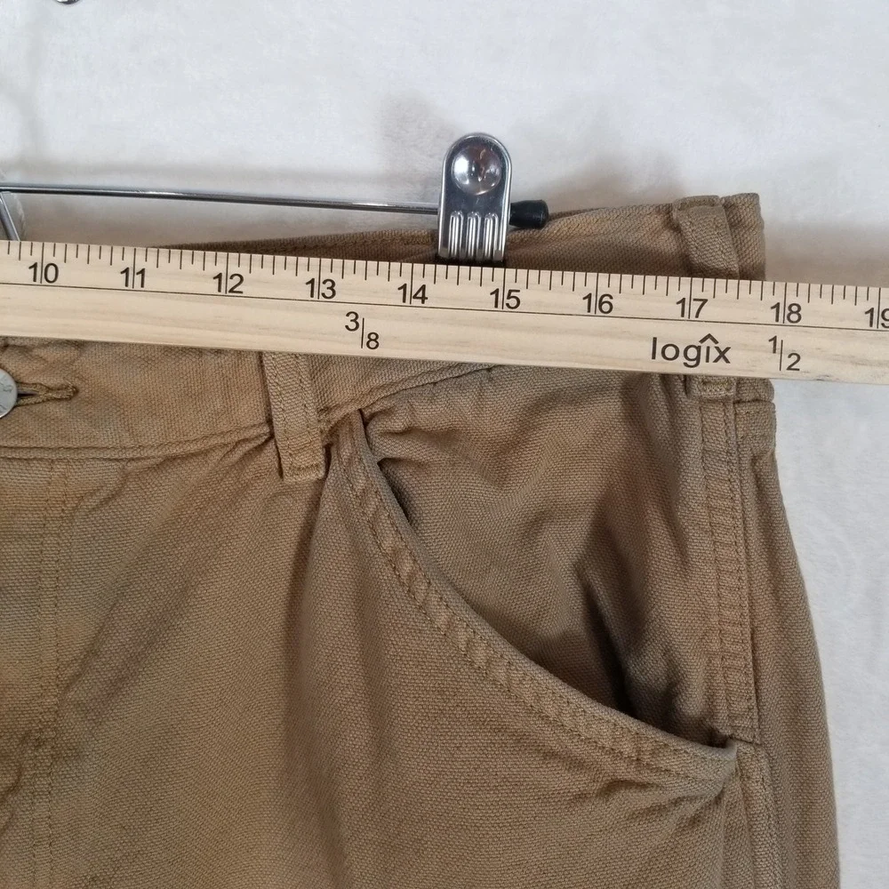 Uniqlo Utility Pants Mens XL Brown Double Knee Carpenter Workwear‎ Canvas